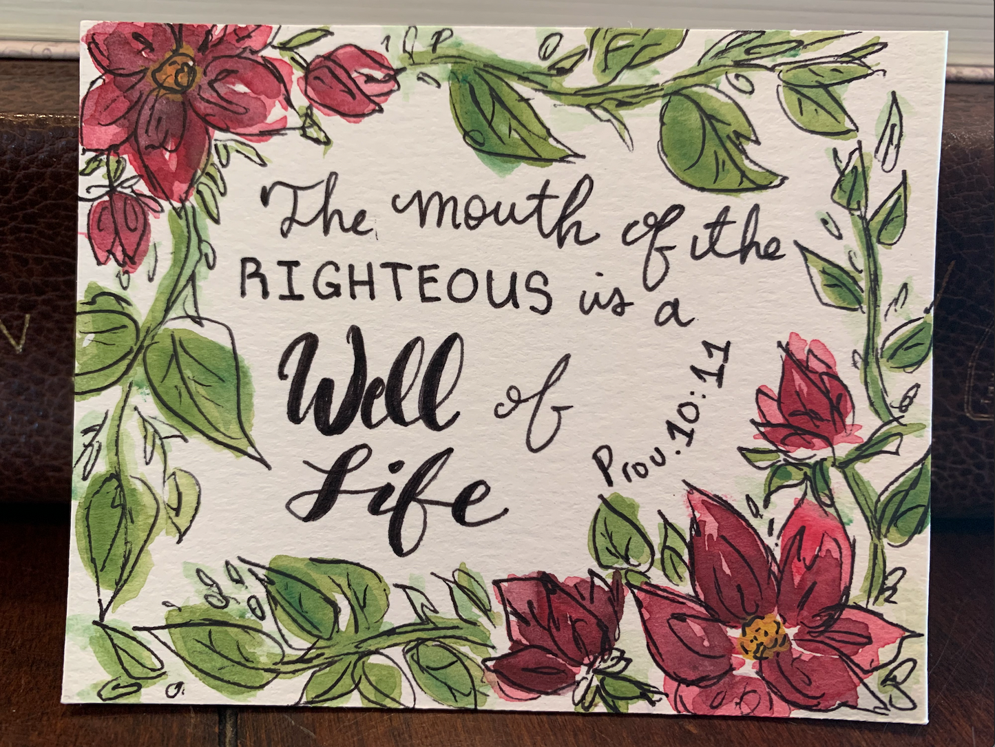 Watercolor Bible Verse Card