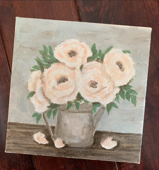 Rustic Floral Painting | Farmhouse-Inspired Art